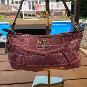 Coach Rare Vintage Mauve Croc-Embossed Madison Wrislet